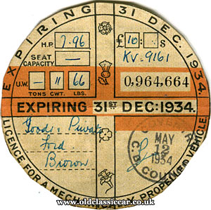 1934 tax disc